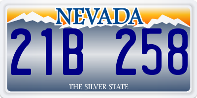 NV license plate 21B258