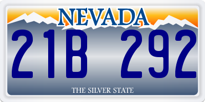 NV license plate 21B292