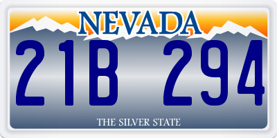 NV license plate 21B294