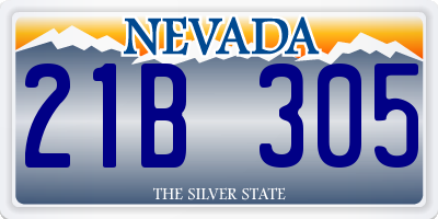NV license plate 21B305