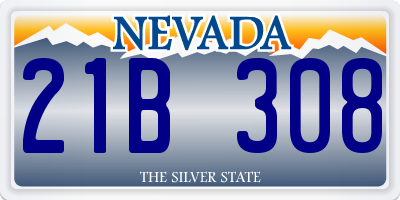 NV license plate 21B308