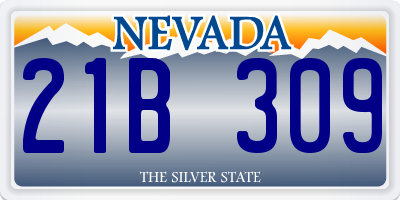 NV license plate 21B309