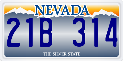 NV license plate 21B314