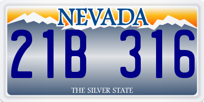 NV license plate 21B316