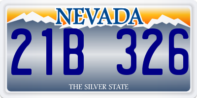 NV license plate 21B326