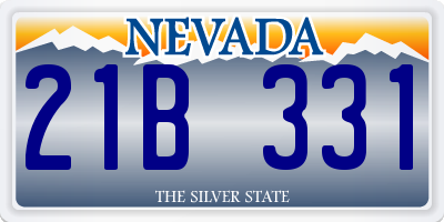 NV license plate 21B331