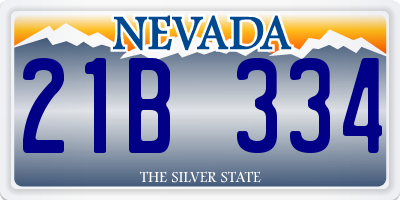 NV license plate 21B334