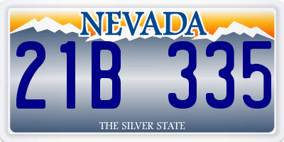NV license plate 21B335