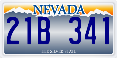 NV license plate 21B341