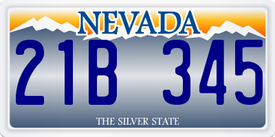NV license plate 21B345