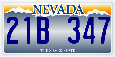 NV license plate 21B347