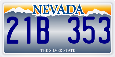 NV license plate 21B353