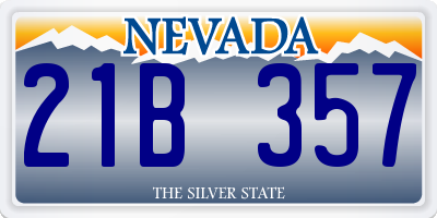 NV license plate 21B357