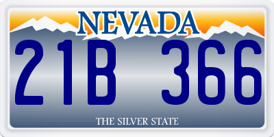 NV license plate 21B366