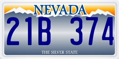 NV license plate 21B374