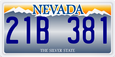 NV license plate 21B381