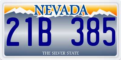 NV license plate 21B385