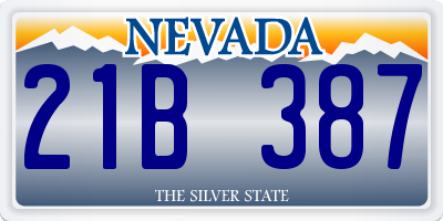 NV license plate 21B387
