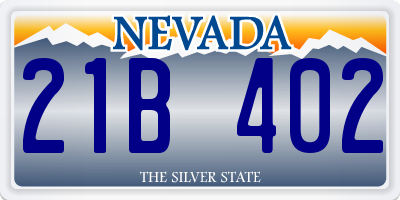 NV license plate 21B402
