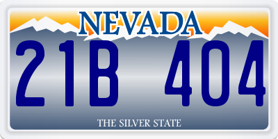 NV license plate 21B404