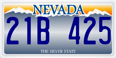 NV license plate 21B425