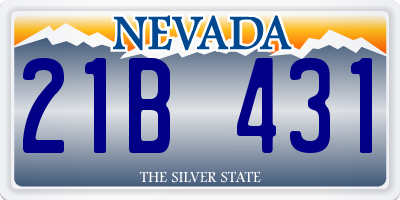 NV license plate 21B431