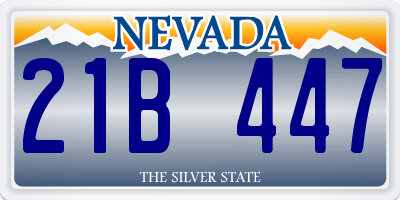 NV license plate 21B447