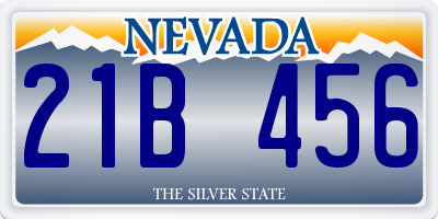 NV license plate 21B456