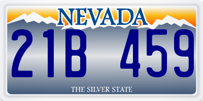 NV license plate 21B459