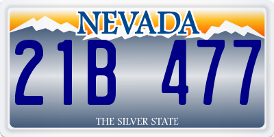 NV license plate 21B477
