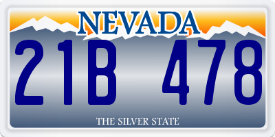 NV license plate 21B478
