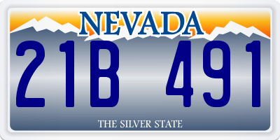 NV license plate 21B491