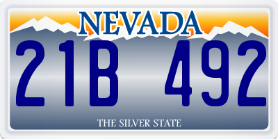 NV license plate 21B492