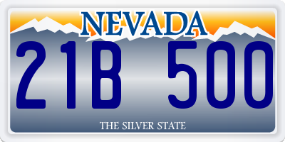 NV license plate 21B500