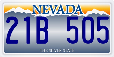 NV license plate 21B505