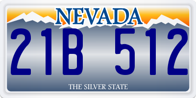 NV license plate 21B512