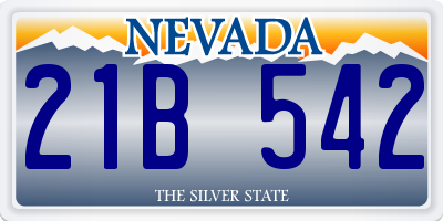 NV license plate 21B542