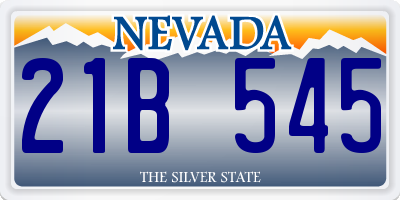 NV license plate 21B545