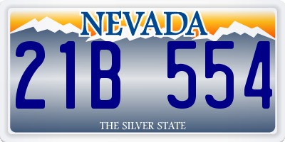 NV license plate 21B554