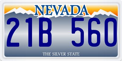 NV license plate 21B560