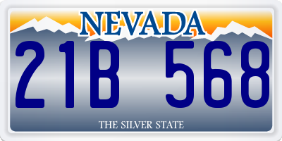 NV license plate 21B568
