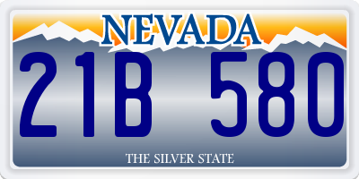 NV license plate 21B580