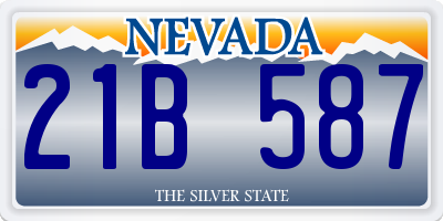 NV license plate 21B587