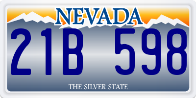 NV license plate 21B598