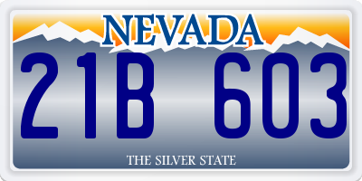 NV license plate 21B603