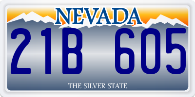 NV license plate 21B605