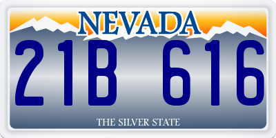 NV license plate 21B616