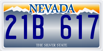NV license plate 21B617