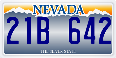 NV license plate 21B642