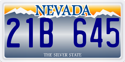 NV license plate 21B645